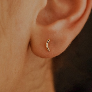 Tiny Arc Stud Earrings | 14K Gold fill Rose Gold Fill or Sterling Silver | Recycled | subtle, minimalist, gift idea, nickel free, stack