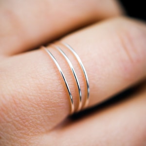 Ultra Thin Sterling Silver stacking ring, super skinny, extra thin, tiny, thinnest, silver, stackable, slender, delicate, threadbare, .7mm image 7