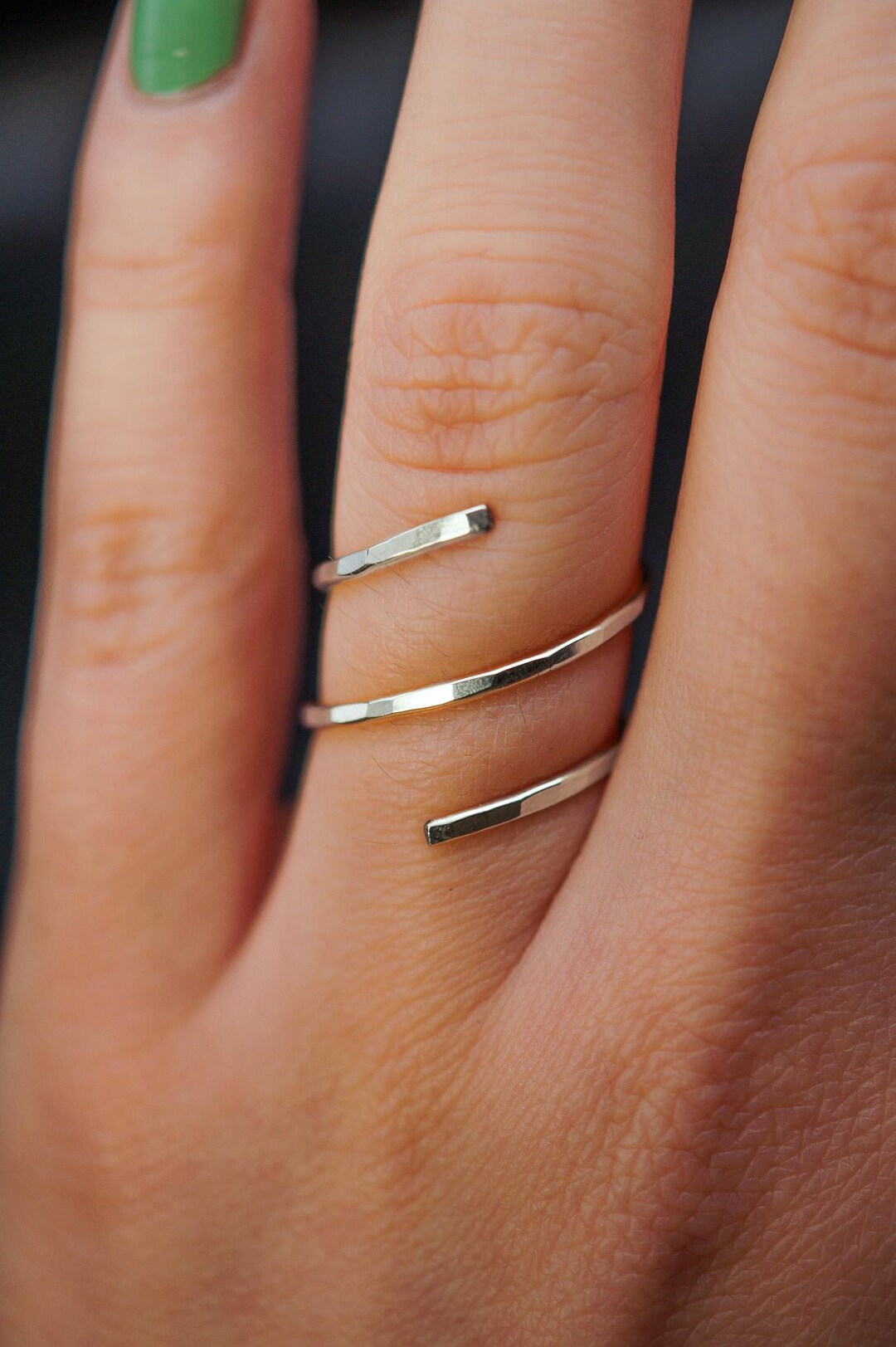 Helix Spiral Ring | Gold Rose or Silver | Filled Contemporary Coil