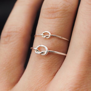 Open Knot Ring, Sterling Silver, delicate ring, silver knot ring, silver stacking ring, delicate knot, bridesmaid, thick or thin, pretzel image 2