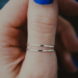 Medium Thickness Sterling Silver stacking ring, one single ring, hammered silver ring, silver stack ring, single silver ring, delicate ring image 7