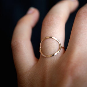 Circle Ring in 14K Gold Fill, gold circle ring, skinny or thick gold circle ring, 14k gold fill circle ring, hammered gold infinity ring image 6