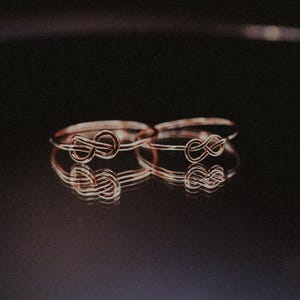 Infinity Knot Ring, SOLID ROSE GOLD Knot Ring, Stacking, Loop, Tied ...