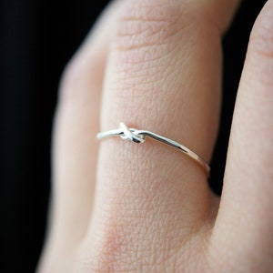 Closed Knot Ring, Sterling Silver, delicate thin, durable thick style, minimal bridesmaid gift idea, love knot, stacking ring, stackable image 5