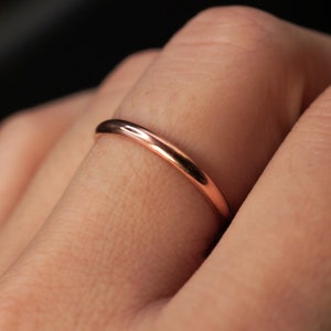 Extra Thick Rose Gold-fill Stack Ring, One Single Rose Gold-fill ring, stackable, thick, hammered rose gold fill band, new smooth finish Single - Smooth
