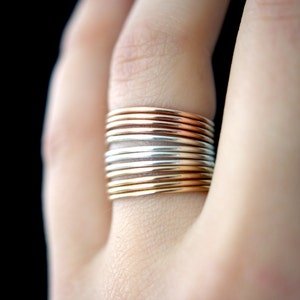 Smooth Sterling Silver ring set, set of 4, medium thickness, silver stacking rings, silver stack rings, 925, sterling silver stack ring image 5