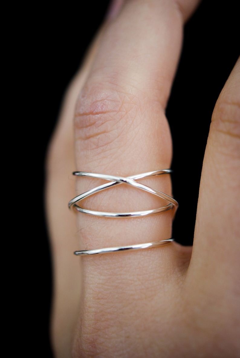 Large Wraparound ring, in 925 Sterling Silver, wrapped criss cross ring, woven ring, infinity, intertwined, overlapping, statement ring image 7