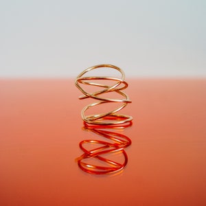 Extra Large Gold Wrap Ring, 14k gold fill wraparound ring, wrapped criss cross ring, woven ring, infinity, intertwined, overlapping, texture image 10