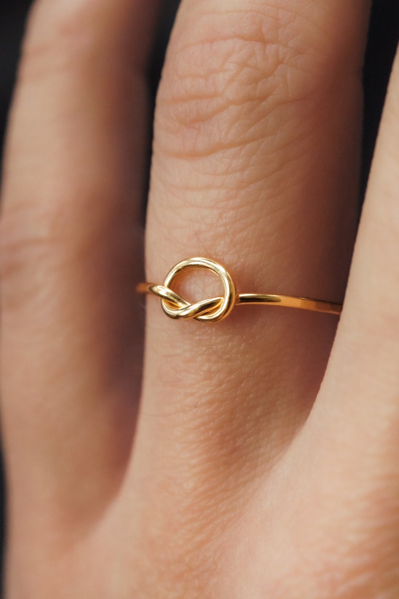 Medium Thick Open Knot ring, gold infinity ring, 14k gold fill knot ring, hammered gold ring, 14k goldfill love knot ring, gold knot ring image 1