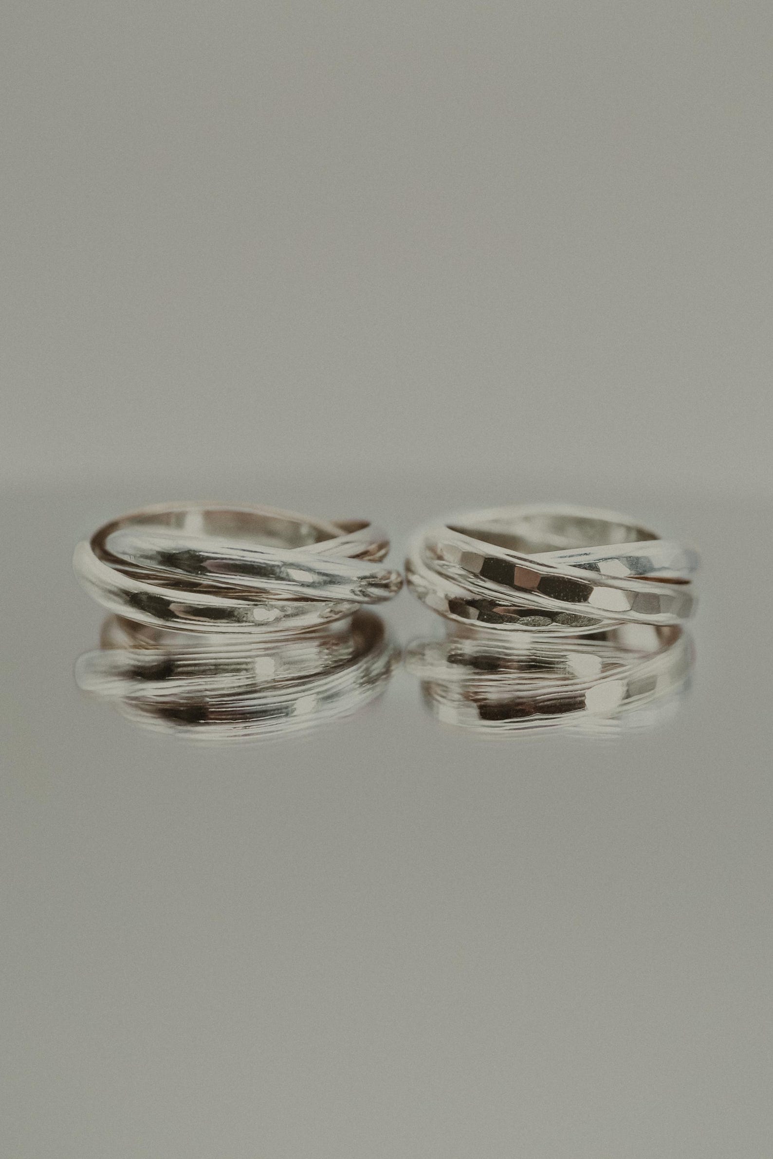 Chunky Interlocking Ring | Gold, Rose, Silver or Mixed | Set of 3 Bands ...