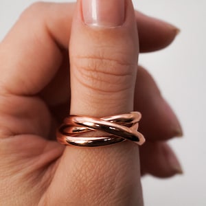 Chunky Interlocking Ring | Gold, Rose, Silver or Mixed | set of 3 bands, rolling, trinity, wrap, fidget, entwined, infinity, super thick