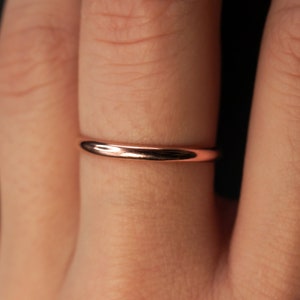 Extra Thick Rose Gold-fill Stack Ring, One Single Rose Gold-fill ring, stackable, thick, hammered rose gold fill band, new smooth finish image 5