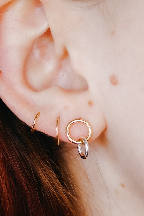 Buy 2.25 Inch Hoop Earrings Gold Tone Tube Hoop Earrings Medium Cast Metal  Hoop Earrings Online in India - Etsy