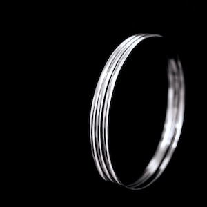 Pulseiras de prata martelada, conjunto de 3, pulseira de prata fina, pulseiras de prata finas, pulseira de prata esterlina, pulseira de prata martelada