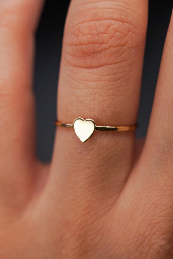 ☆nff☆ plump heart ring nff2 14k Solid Gold Yellow PUFFY Nugget Heart Ring (MED) – Fran