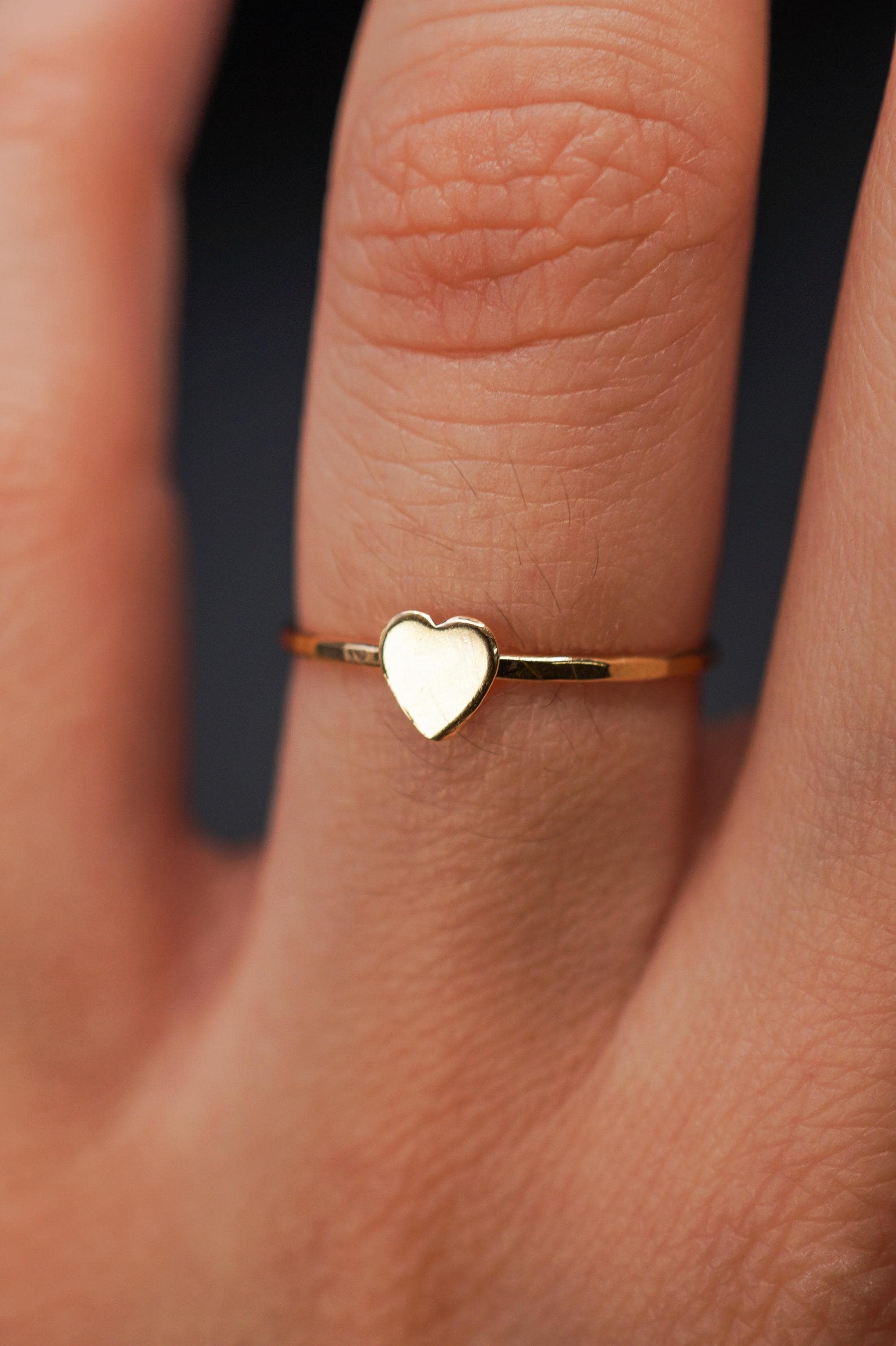☆nff☆ plump heart ring nff2 Heart Ring in 14K Gold Fill, Hammered Medium Thick Band