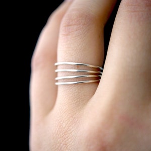 Smooth Sterling Silver ring set, set of 4, medium thickness, silver stacking rings, silver stack rings, 925, sterling silver stack ring image 3