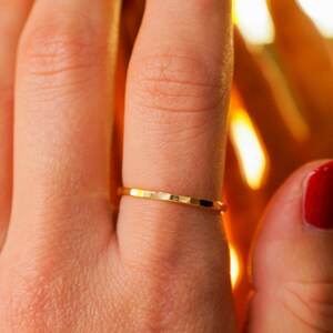 Thick OR Twist Stacking Midi Rings in 14K Gold fill, stackable, durable, basic rings, knuckle, hammered and rope texture, dainty image 3