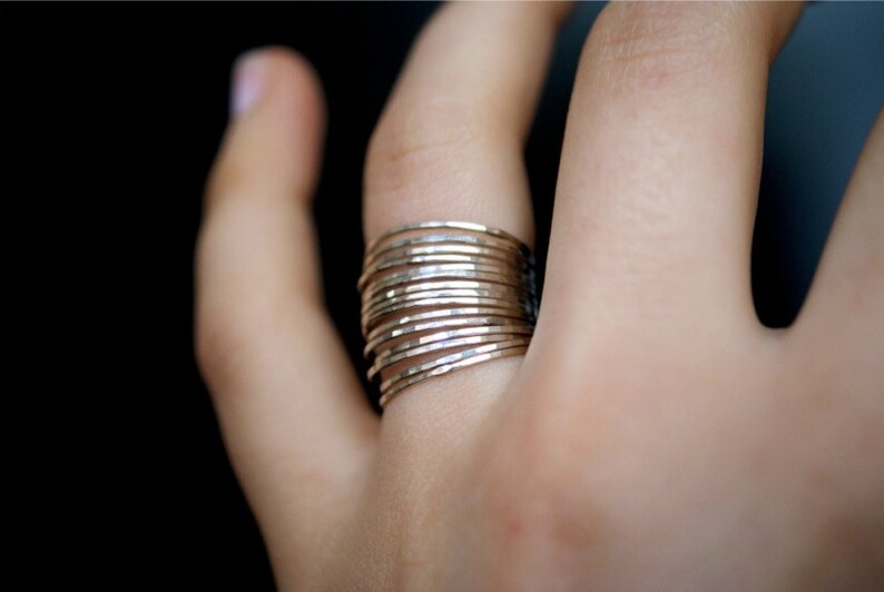Sterling silver stacking rings set of 15 delicate silver | Etsy