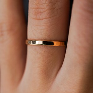 SOLID Extra Thick Stacking Ring | 14k Gold | Smooth, Hammered | Simple stackable subtle replacement wedding band engagement minimalist, 2mm