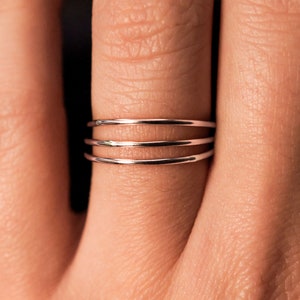 Connected Set of 3 rings in Sterling Silver, Set of 3, skinny silver stacking rings, silver stacking ring set, silver stacking rings