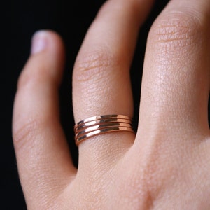 Rose Gold Stacking Rings Set of 4 Rose Gold Fill Stack Ring - Etsy