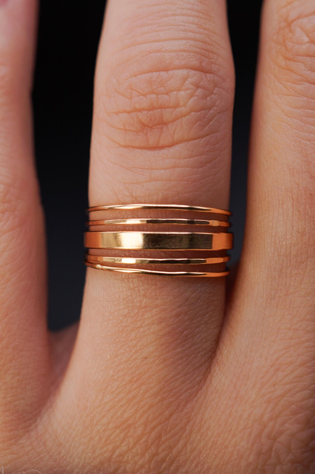 The Minimal Mirrored Set of 5 Stacking Rings | Gold Fill, Rose or ...
