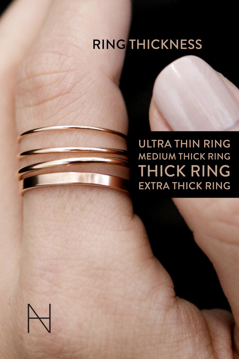 Extra Thick Gold Stack Rings Set of 3 Gold Stack Rings - Etsy