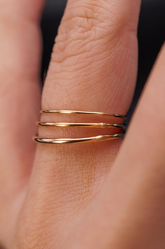 シンプルなシルバー・ゴールドリング3点セット シンプルデザインリング