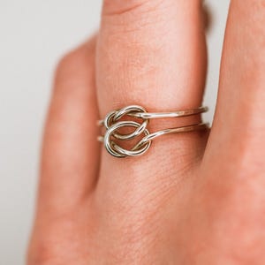 Double Knot Ring, .925 Sterling Silver | vintage-inspired, minimalist, intertwined, tied love knots, interlocked, silver ring, double band