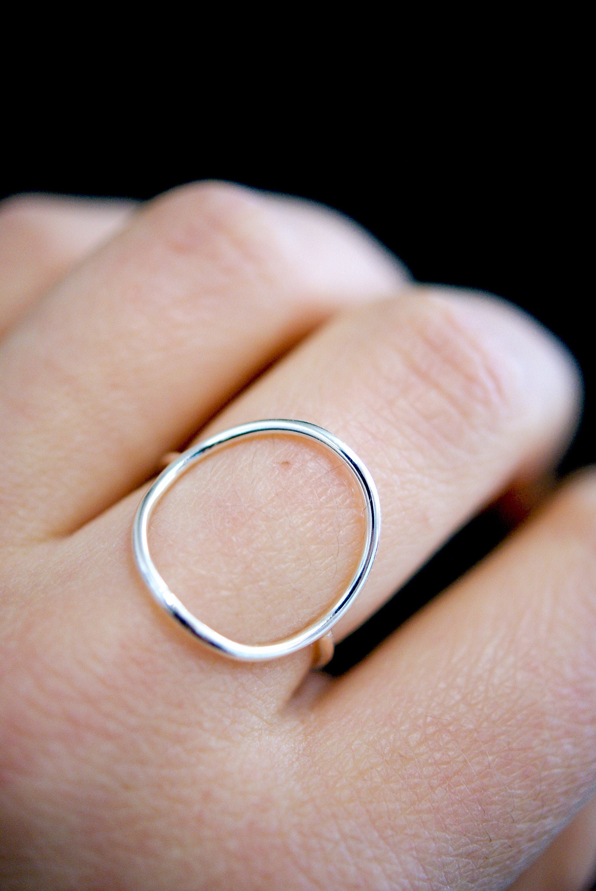 Sterling Silver Circle O Ring or Karma Ring Open Circle Ring can also be worn as a knuckle or midi ring