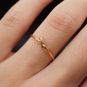 Medium Thick Closed Knot Ring in 14kt gold filled, delicate gold ring, gold stacking ring, gold knot ring, tiny closed knot ring, bridesmaid image 2