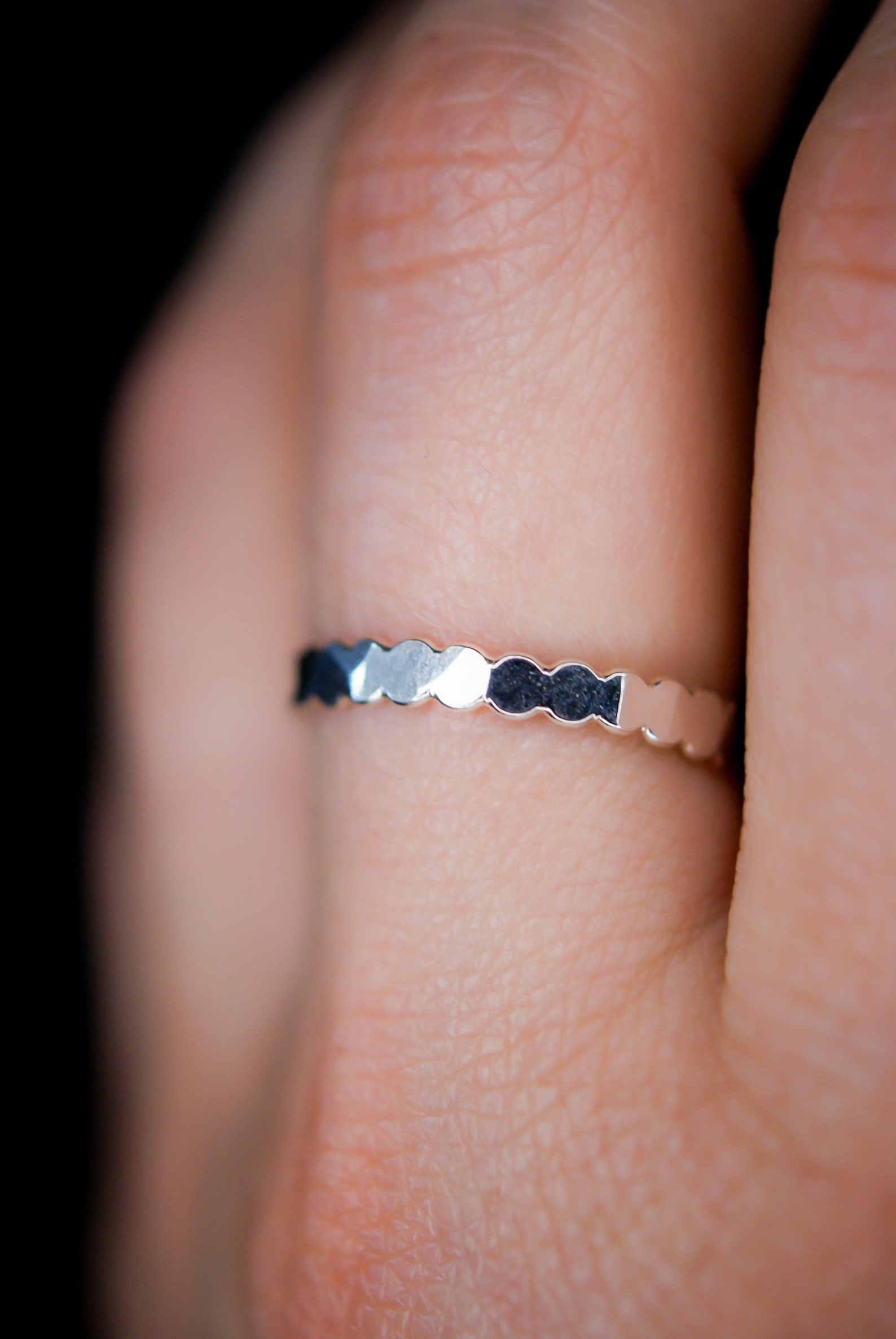 Sterling Silver Bead Ring Sterling Silver Stack Ring Pebble Etsy