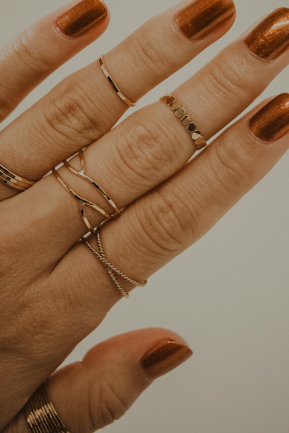 Twist X Ring in 14K SOLID Rose Gold, Criss Cross Ring, Rope Ring