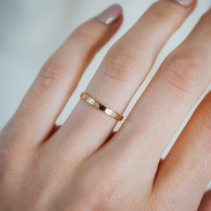 Extra Thick Hammered Stacking Ring | SOLID 14K Gold, Rose Gold |  bridal, wedding band, engagement, solid gold, mens or womens, unisex, 2mm