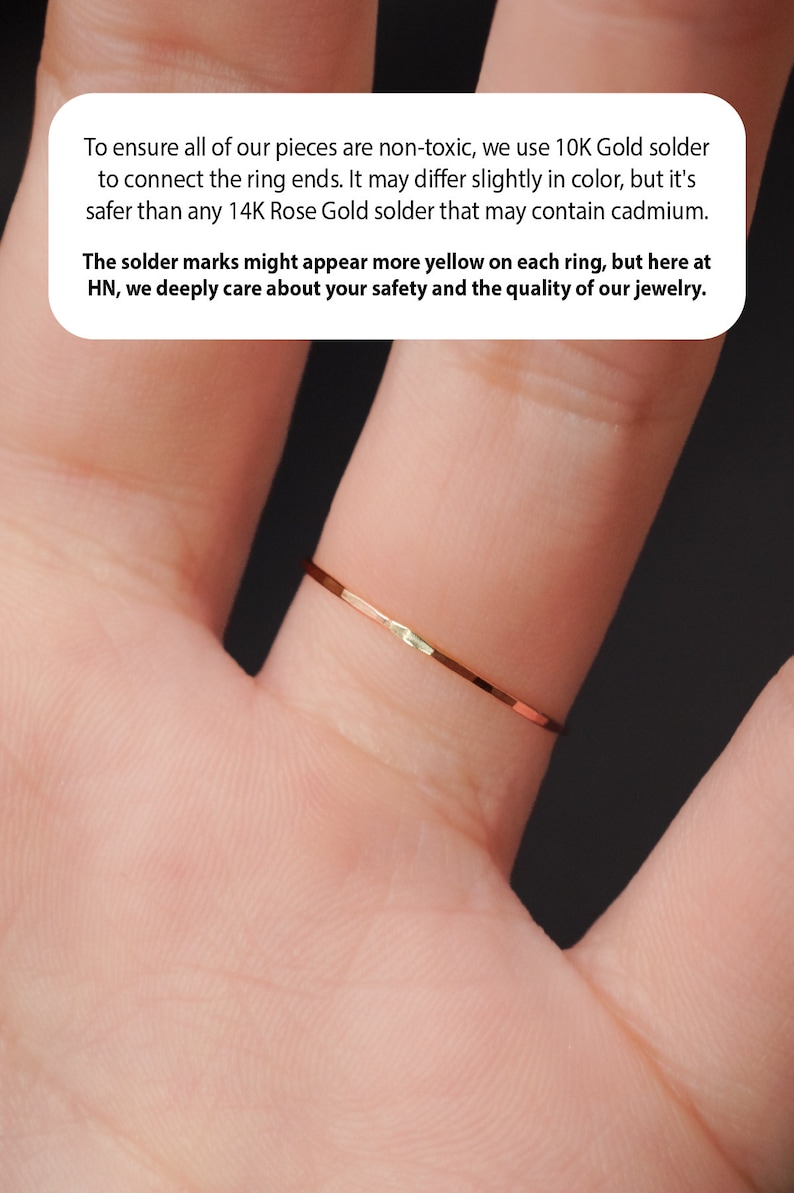 Rose Gold Ultra Thin Stacking ring, super skinny, extra thin, thinnest, slender, 14k rose gold fill, stackable, delicate, threadbare, .7mm image 10