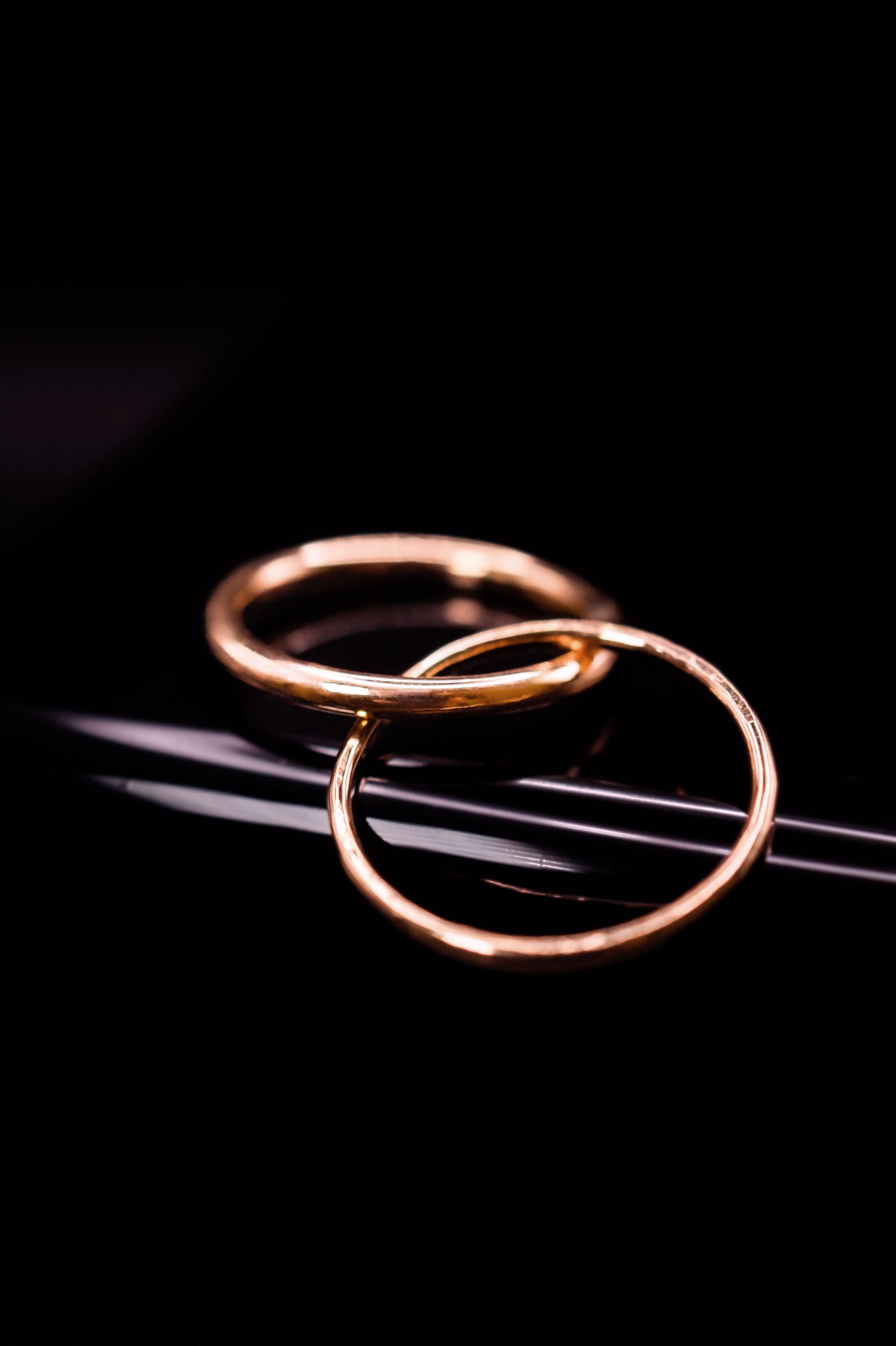 Two Rings Hd Infinity Asymmetrical Interlocking Set of 2 Rings, 14K SOLID Rose Gold, Fidget ...