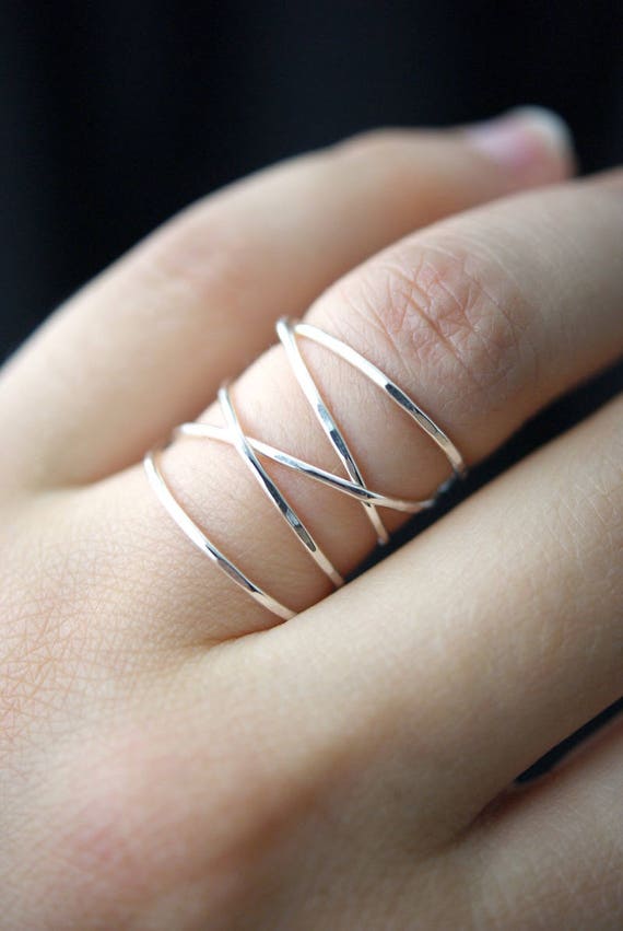 Extra Large Sterling Silver Wraparound Ring Silver Wrap Wrapped
