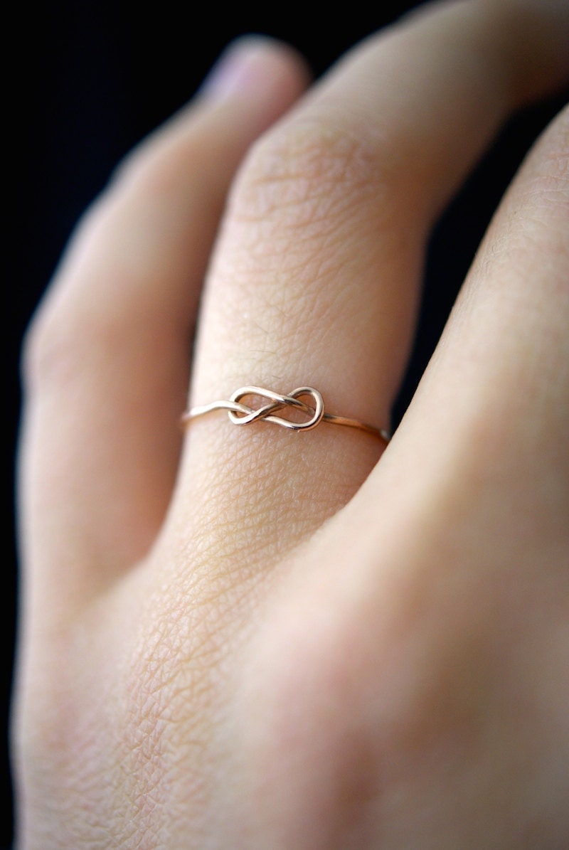 Rose gold infinity knot ring clearance