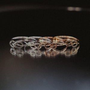 Infinity Knot Ring, SOLID ROSE GOLD Knot Ring, Stacking, Loop, Tied ...