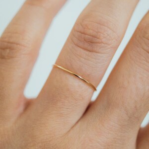 SHIPS FAST! Solid 14K Gold Ultra Thin Stacking Ring, super skinny, smooth, threadbare, delicate, slender, tiny, thinnest, wedding, dainty