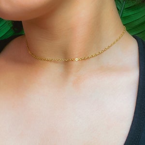 Thick 1.8mm CHOKER Chain in 14k gold fill, rose gold or sterling silver, cable, minimalist, layering, modern, delicate, unisex link, womens