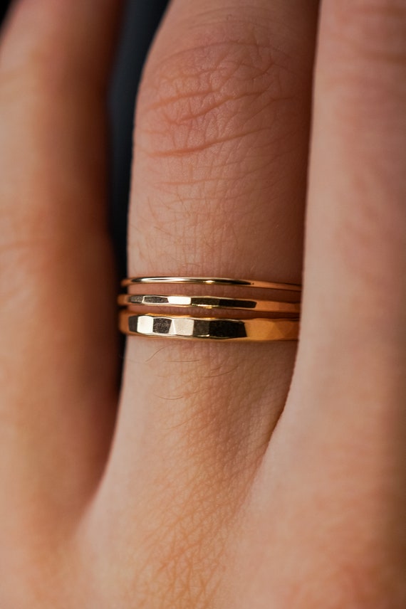 Buy 14k Gold Stacking Ring, Set of 3 Rings for Women, V Shape Ring Set,  Boho Chevron Rings, Unique Wedding Ring Set, Everyday Ring Jewelry Online  in India - Etsy