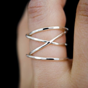 Large Wraparound ring, in 925 Sterling Silver, wrapped criss cross ring, woven ring, infinity, intertwined, overlapping, statement ring image 6