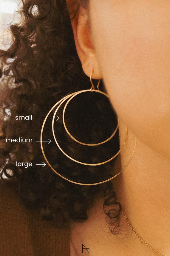 Orecchini A Cerchio In Oro 14k – Mini Cerchi Aperti, 14 Mm, Leggeri, Ipoallergenici, Wowshow