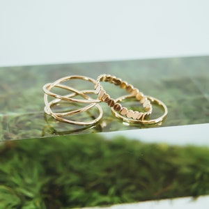 Wraparound Ring, 14K Gold Fill wrap ring, gold filled, wrapped criss cross ring, woven ring, infinity, intertwined, overlapping, texture image 3