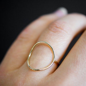 Circle Ring in 14K Gold Fill, gold circle ring, skinny or thick gold circle ring, 14k gold fill circle ring, hammered gold infinity ring image 7