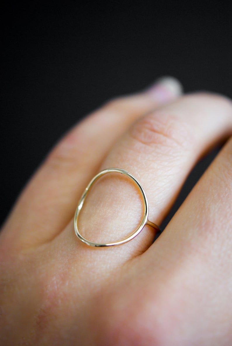Circle Ring in 14K Gold Fill, gold circle ring, skinny or thick gold circle ring, 14k gold fill circle ring, hammered gold infinity ring image 7
