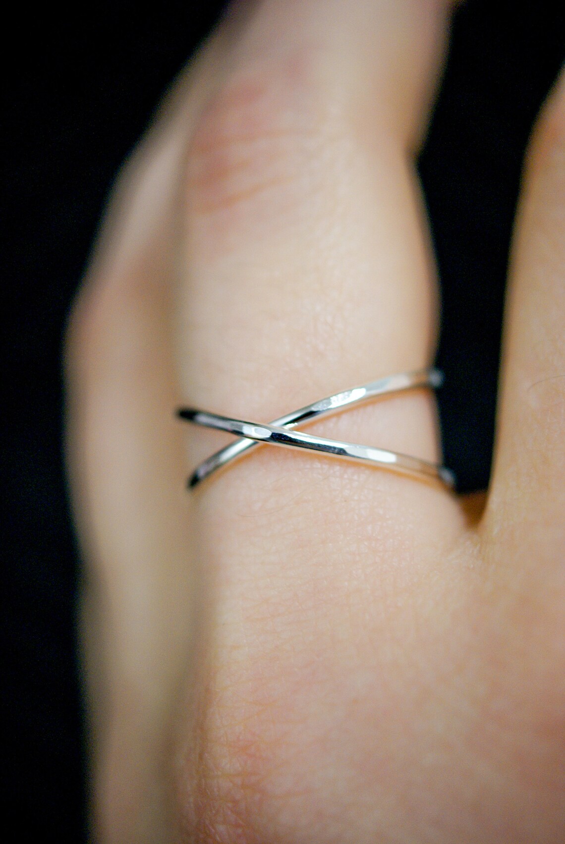 Sterling Silver X ring silver criss cross ring silver X Etsy