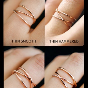Wraparound Ring, 14K Rose Gold Fill, rose gold filled, wrapped criss cross ring, woven ring, infinity, intertwined, overlapping, texture image 3